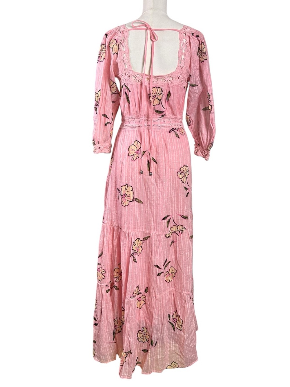 Free People Bohemian Cottage Ethereal Dainty Morning Meadows Maxi Dress Large - Picture 12 of 16